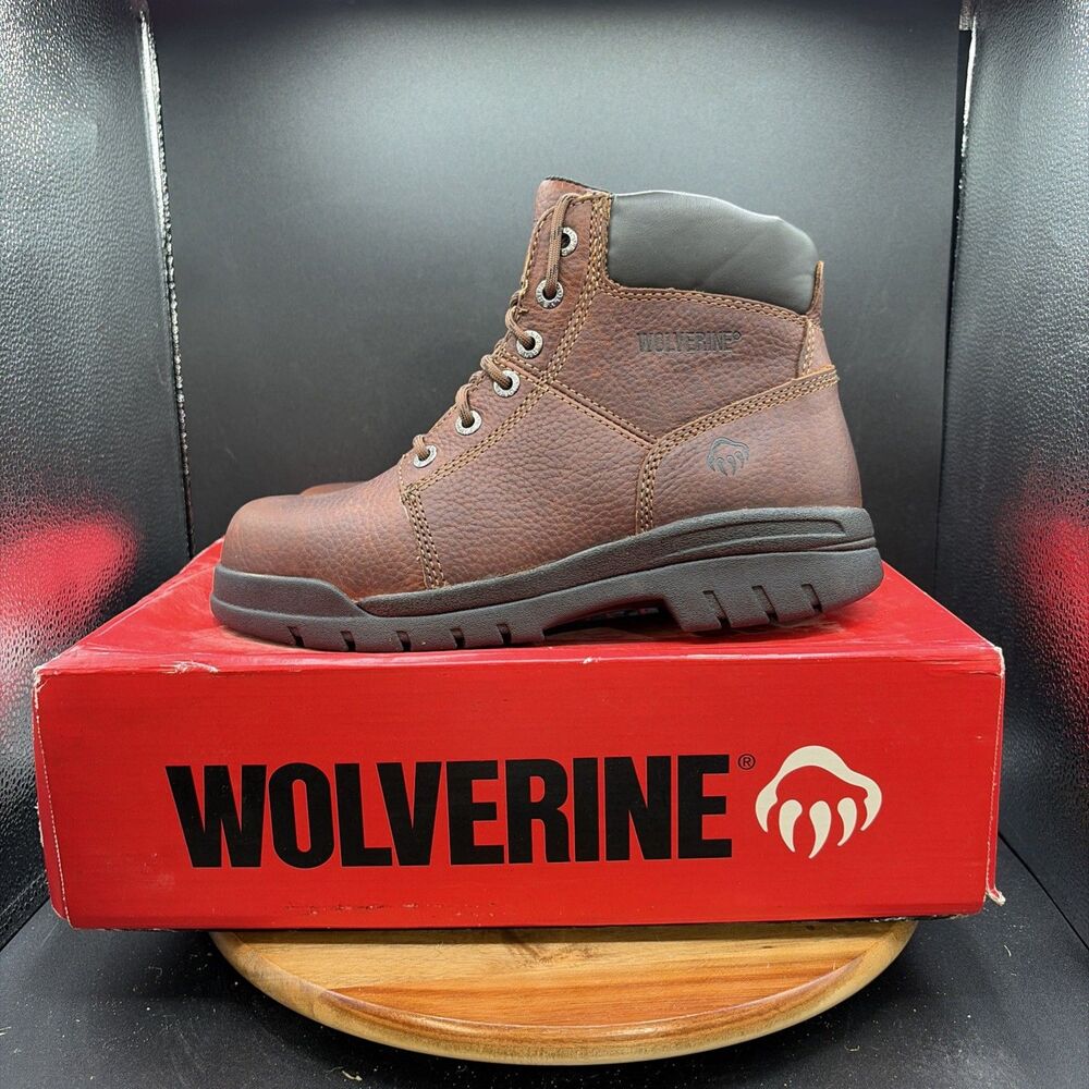 Wolverine Marquette 6" Mens Size 9 EW Steel-Toe Work Boot Brown Leather